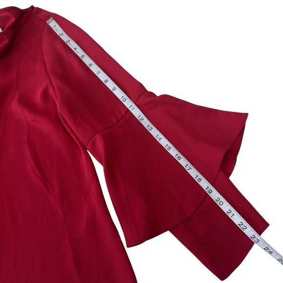 Chicos Womens 0 (4/6)Red Top Blouse Ruffle-Long Sleeve Classic Christmas Holiday - Picture 7 of 16